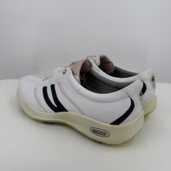 Ecco Women's Golf Shoes with Spikes size 42 EU or 11-11.5 US White Leather/Pink - Picture 5 of 14